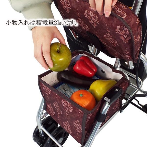 Amazon | マキテック シルバーカー レジェ ダマスク赤 軽量 コンパクト